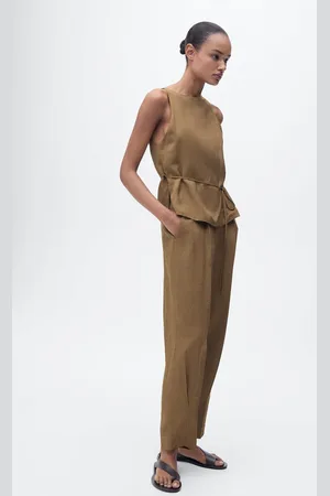 MANGO Pantaloni misto lino pinces