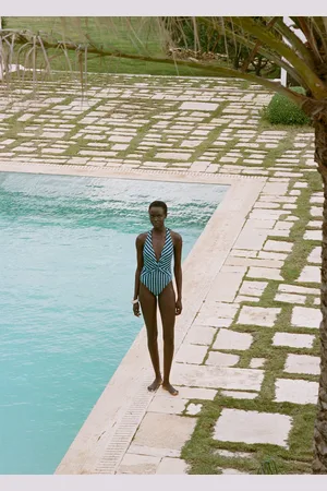 MANGO Costume halter righe