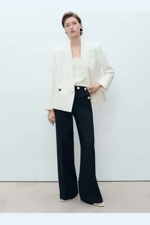 MANGO Pantaloni dritti con dettaglio di bottoni a contrasto