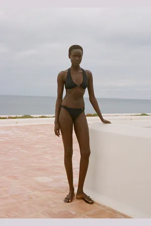 MANGO Top bikini halter dettaglio fibbia