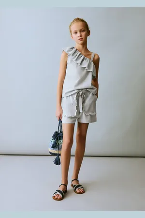 MANGO Short lino cintura