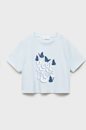 MANGO Maglietta crop stampata