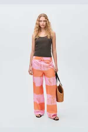 MANGO Pantaloni diritti stampati