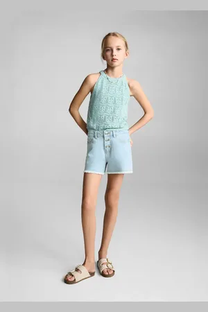 MANGO Short denim orlo sfilacciato