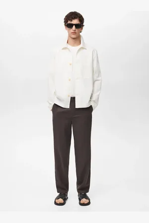 MANGO Camicia di lino e cotone con tasca