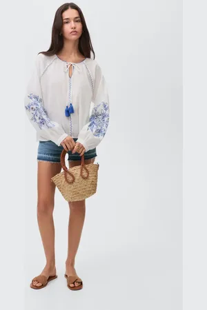 MANGO Short denim orlo sfilacciato
