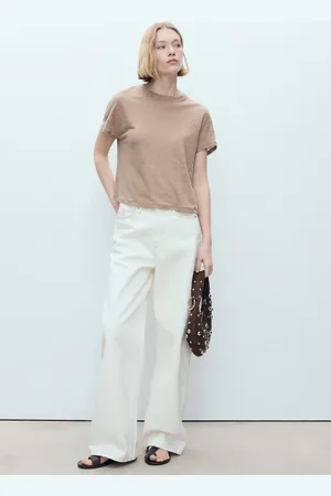 MANGO Maglietta lino maniche corte