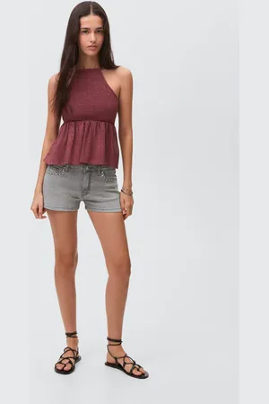 MANGO Short denim borchie