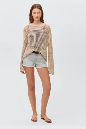 MANGO Short denim orlo sfilacciato