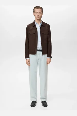 MANGO Giacca effetto camoscio zip