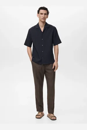 MANGO Camicia texture righe