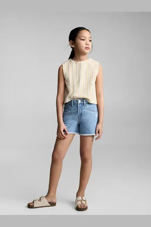 MANGO Short denim orlo sfilacciato