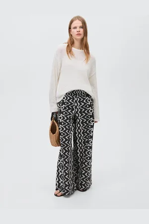 MANGO Pantaloni diritti stampati