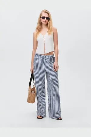 MANGO Pantaloni diritti righe