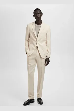 MANGO Giacca abito Salerno 100% lino slim fit