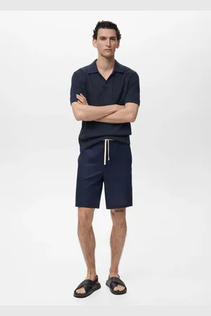 MANGO Bermuda lino laccio