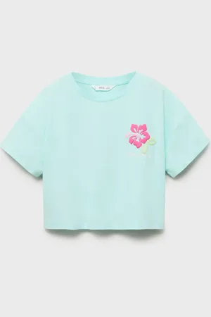 MANGO Maglietta crop stampata