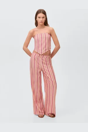 MANGO Pantaloni dritti stampa a righe