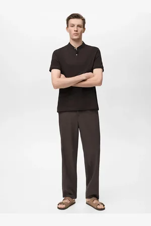 MANGO Polo cotone collo alla coreana