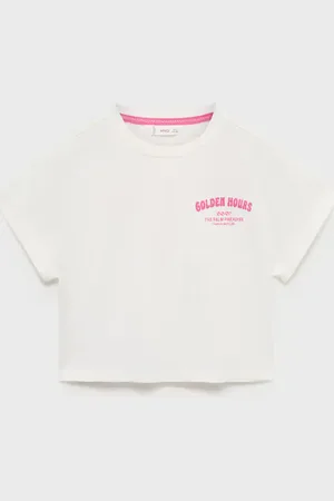 MANGO Maglietta crop stampata
