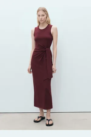MANGO Vestito midi cotone nodo