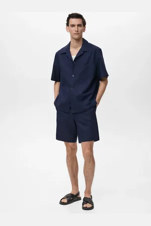 MANGO Camicia lino collo bowling tasche