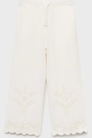 MANGO Pantaloni ricamo svizzero