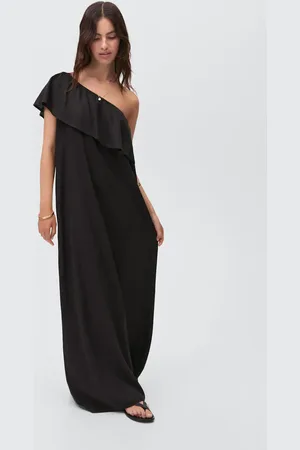 MANGO Vestito lino volant