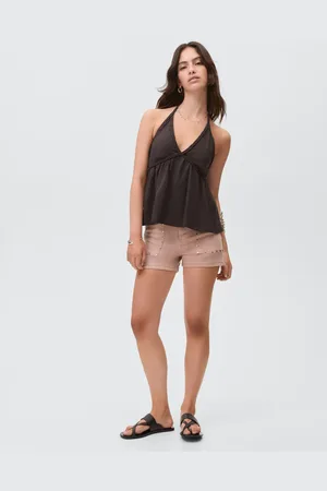 MANGO Short denim borchie