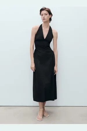 MANGO Vestito midi cotone collo halter