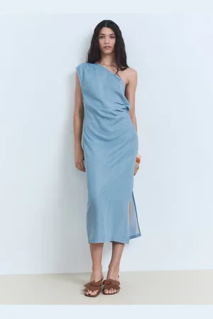 MANGO Vestito lyocell asimmetrico drappeggiato