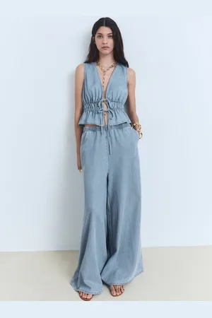 MANGO Top lyocell chiusura fiocchi