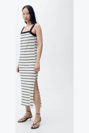 MANGO Abito midi righe