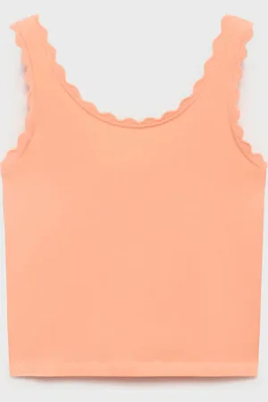 MANGO Maglietta spalline dettaglio ricamo