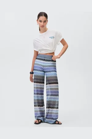 MANGO Pantaloni a maglia traforata zigzag