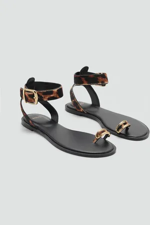 MANGO Sandali pelle animal print