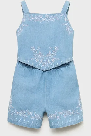 MANGO Tuta denim dettagli ricamati