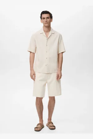 MANGO Camicia cotone lino regular-fit