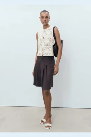 MANGO Gilet maglia crochet
