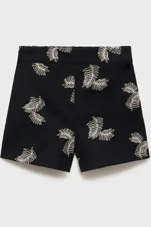 MANGO Short lino ricamo