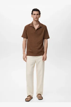 MANGO Polo maglia cotone traforata