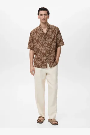MANGO Camicia ricamata maniche corte