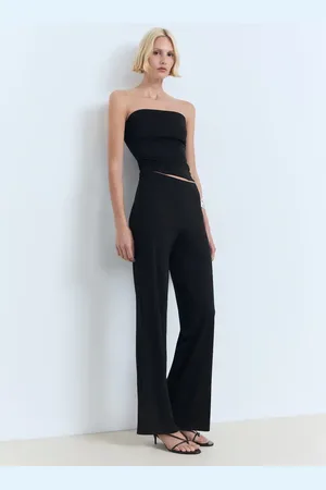 MANGO Pantaloni diritti vita media