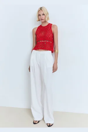 MANGO Top maglia crochet