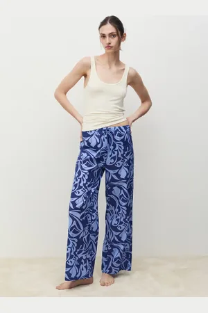 MANGO Pantaloni cotone stampa bicolore