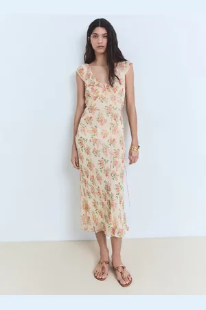 MANGO Vestito midi floreale fiocco