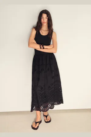 MANGO Vestito cotone ricami traforati