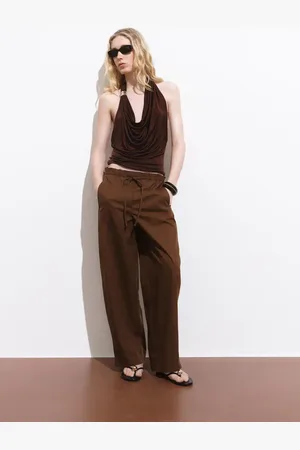 MANGO Pantaloni paper bag cotone
