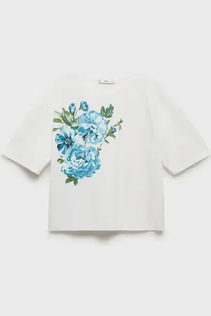 MANGO Maglietta cotone stampa fiore