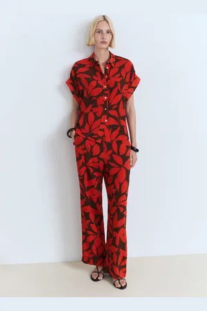 MANGO Pantaloni fluidi stampati